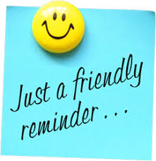 Clip art blue post it with yellow happy face Just a friendly reminder