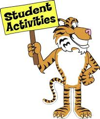 clip art tiger holding sign with student activities