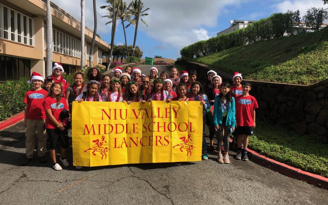 NVMS Marches at the Hawaii Kai Holiday Parade – Loud & Proud!